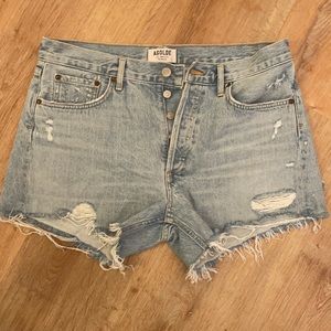 Agolde denim cutoff shorts